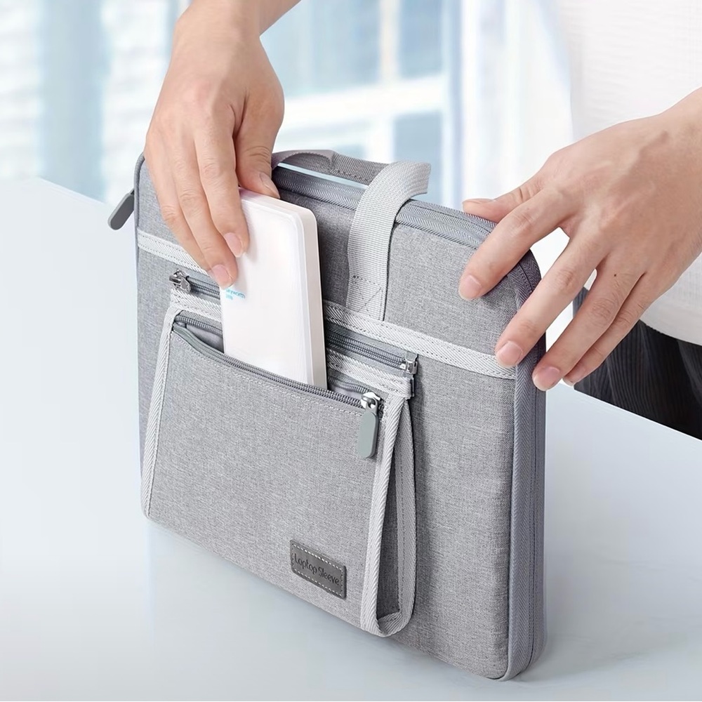 Gray Laptop Sleeve with Front Pocket